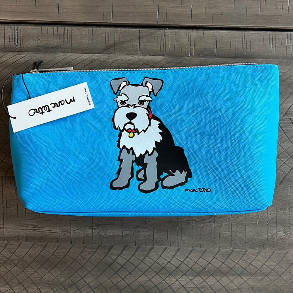 NWT Mar Tetro Schnauzer make up bag Blue